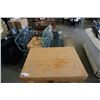 Image 2 : BAMBOO BUTCHER BLOCK TOP KITCHEN CART WITH 2 DRAWERS - 29 INCHES X 22 INCHES X 36 1/2 TALL