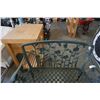 Image 2 : GREEN METAL GARDEN BENCH - 42 INCHES WIDE, 37 TALL