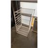 Image 2 : WHITE METAL WIRE SHELF AND WHITE HAMPER WITH CONTENTS