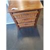 Image 2 : WOOD 3 DRAWER WICKER DRAWER STAND AND 2 PILLOWS