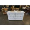 Image 1 : 7 DRAWER WHITE DRESSER - 58 INCHES WIDE X 18 DEEP X 35 1/2 TALL