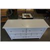 Image 2 : 7 DRAWER WHITE DRESSER - 58 INCHES WIDE X 18 DEEP X 35 1/2 TALL