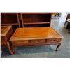 Image 2 : CARVED SOLID ROSEWOOD COFFEE AND ENDTABLE - COFFEE TABLE 44 INCHES X 2 FOOT X 18 INCHES TALL - ENDTA