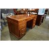Image 1 : SOLID ROSEWOOD DOUBLE PEDESTAL DESK - 5 FOOT WIDE, 28 INCHES DEEP, 31 INCHES TALL