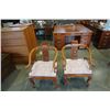 Image 1 : 2 CARVED SOLID ROSEWOOD SITTING ROOM CHAIRS - 26 INCHES WIDE, 34 1/2 INCHES TALL