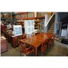 Image 1 : SOLID ROSEWOOD DINING TABLE WITH 2 LEAFS AND 8 CHAIRS - 44 INCHES WIDE, 8 FOOT LONG WITH BOTH LEAFS,