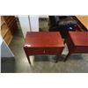 Image 2 : PAIR OF CHERRY FINISH 1 DRAWER NIGHTSTANDS - 26 1/2 INCHES WIDE X 16 1/2 DEEP X 25 1/2 TALL