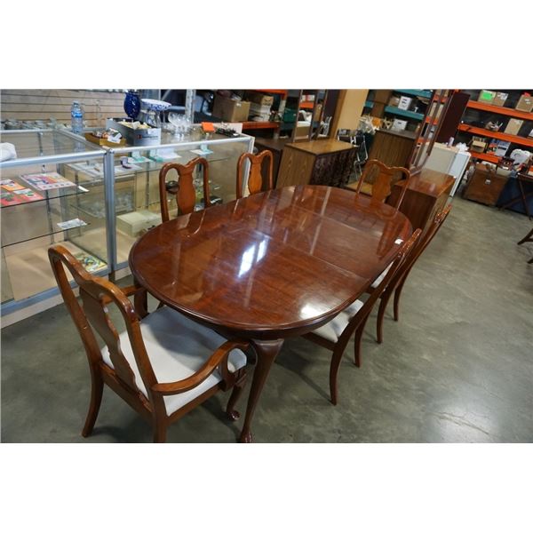 DINING TABLE WITH LEAF AND 6 CHAIRS