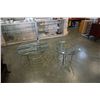 Image 1 : BRASS GLASSTOP SWAN COFFEE AND ENDTABLE - COFFEE 41 X 41 INCHES X 16 TALL, ENDTABLE 28 X 28 X 21 INC