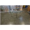 Image 1 : BRASS GLASSTOP SWAN SOFA TABLE - 51 1/2 INCHES WIDE X 20 DEEP X 27 TALL
