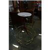 Image 1 : SMALL STONE TOP PARLOUR TABLE 22 INCHES TALL 12 INCH DIAMETER