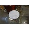 Image 2 : SMALL STONE TOP PARLOUR TABLE 22 INCHES TALL 12 INCH DIAMETER