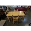 Image 1 : MAPLE DINING TABLE AND 4 ROPE SEAT CHAIRS