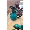Image 8 : Lot of blue mountain pottery, eagle figures and carved wood mantle clock