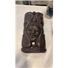 Image 2 : HEAVY CARVED WOOD MASK AND 4 COLLECTOR BOTTLES