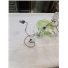 Image 2 : VINTAGE BRASS AND GLASS FLOWER CANDLE STAND