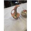 Image 2 : HULL POTTERY PITCHER AND GLORIA BAYREUTH LIDDED DISH - 22 CARAT GOLD