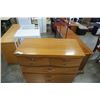 Image 2 : VINTAGE WALNUT 5 DRAWER CHEST OF DRAWERS - 3 foot wide, 18 inches deep, 43 tall