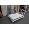 Image 1 : WHITE METAL DOUBLE SIZE BED FRAME WITH MATTRESS