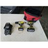 Image 1 : RYOBI CORDLESS 18V IMPACT GUN AND DRILL WITH 3 BATTERIES AND CHARGER - TESTED AND WORKING