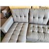 Image 3 : BRAND NEW CHARCOAL GREY COTTEN LINEN TUFTED REVERSIBLE SECTIONAL - RETAIL $899