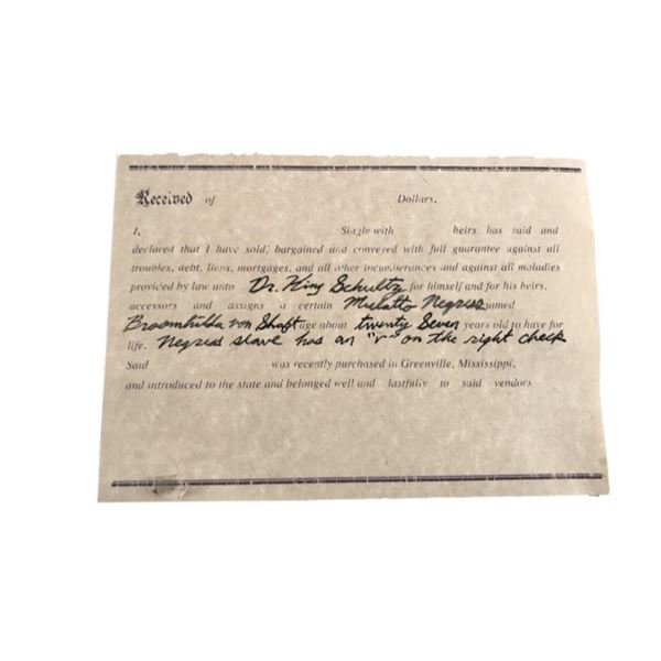 Django Dr. King Schultz (Christoph Waltz) Slave Paperwork Movie Props