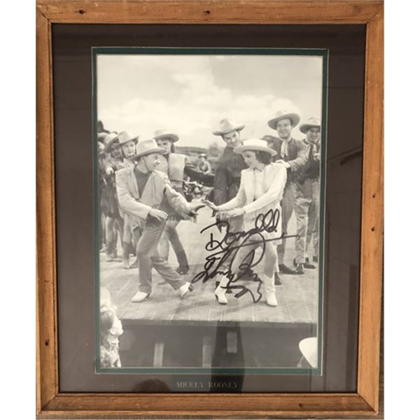 Young Mickey Rooney and Debbie Reynolds Signed Photo