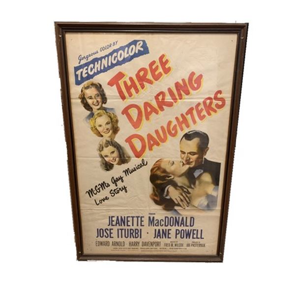 Three Daring Daughters Jane Powell Signed Movie Poster