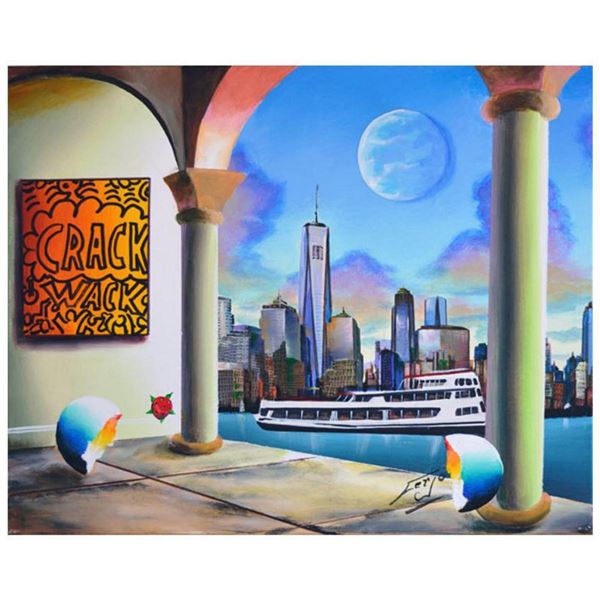 Ferjo, "Ny Freedom" Original Painting on Canvas, Hand Signed with Letter of Authenticity.