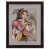 Image 1 : Marta Wiley, Framed Original Mixed Media Painting, Hand Signed and Thumb Printed with Letter of Auth