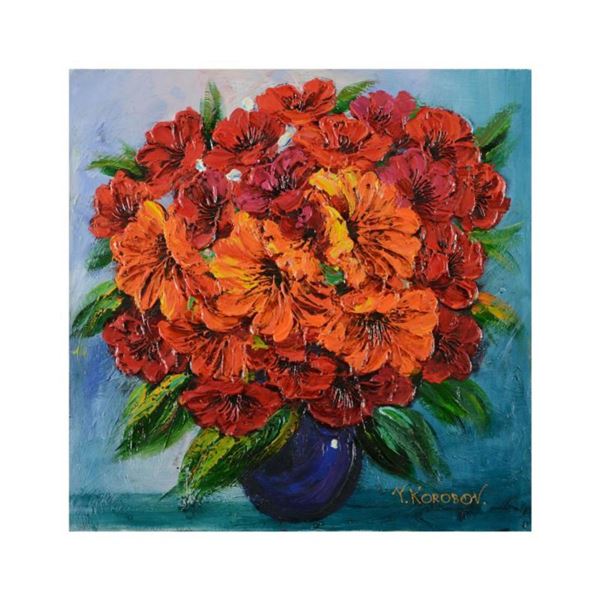 Yana Korobov, "Every Song of Color" Original Acrylic Painting on Canvas, Hand Signed with Letter Aut