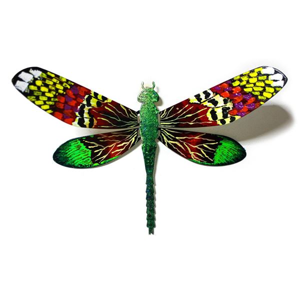 Patricia Govezensky- Original Painting on Cutout Steel "Dragonfly CXVII"