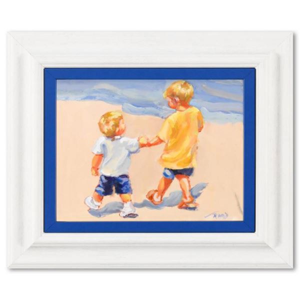 Lucelle Raad, "Brothers" Framed Original Acrylic Painting on Board, Hand Signed with Letter of Authe