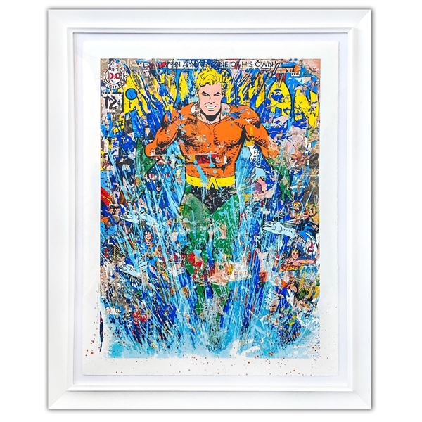 Mr. Brainwash- Mixed Media Hand Finished Silkscreen Serigraph "Aquaman"