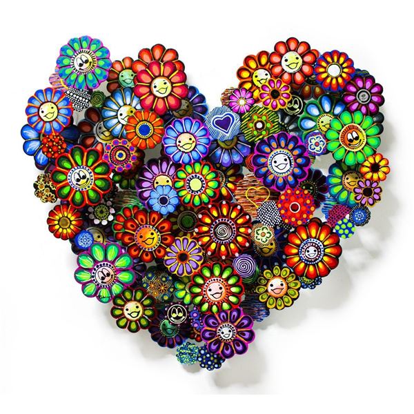 Patricia Govezensky- Original Painting on Cutout Steel "Hommage to Takashi"