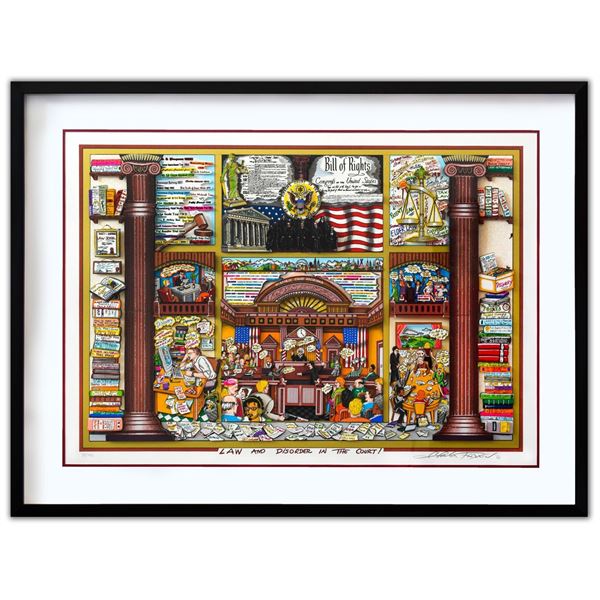 Charles Fazzino- 3D Construction Silkscreen Serigraph "Law and Disorder in the Court!"