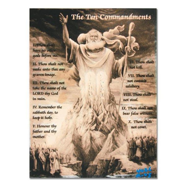 Ringo (Protege of Andy Warhol's Apprentice, Steve Kaufman), "Ten Commandments" One-of-a-Kind Hand Pu