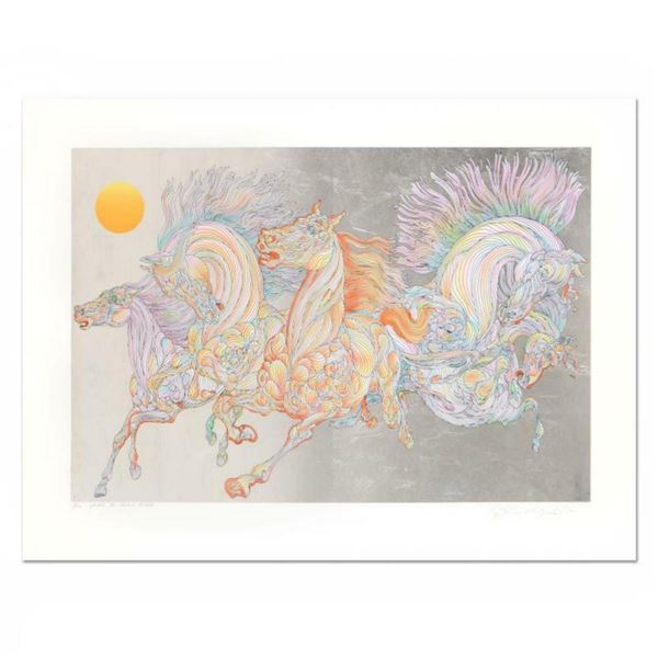 Guillaume Azoulay- Silver Leaf Edition Serigraph on Paper "Lever De Soleil"