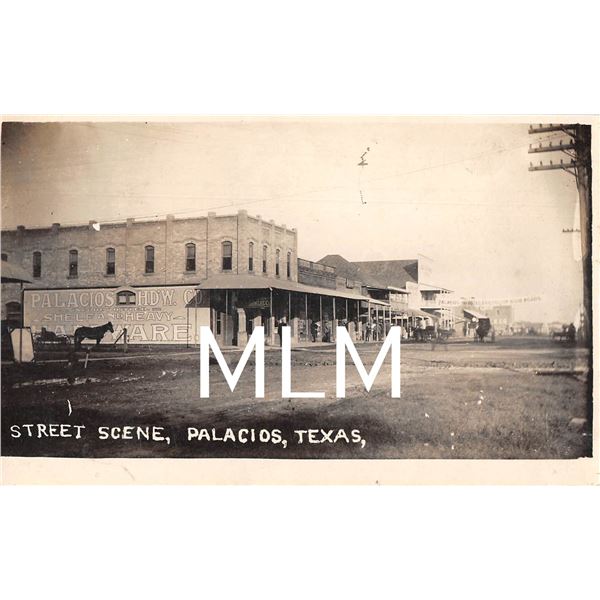 Street Scene, Palacios, Texas Photo Postcard