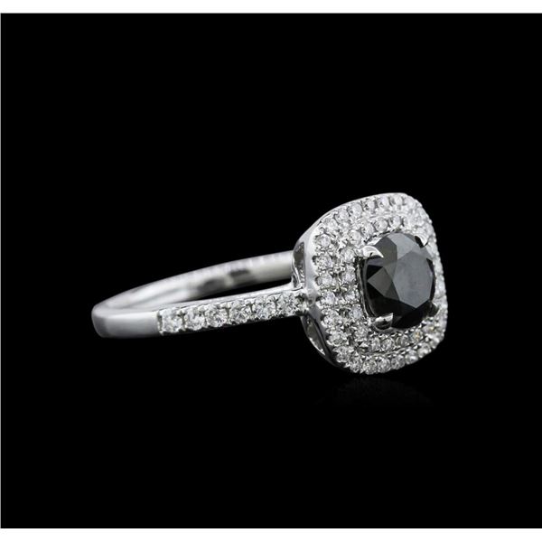 1.23 ctw Black Diamond Ring - 14KT White Gold