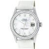 Image 1 : Rolex Mens Stainless Steel Mother Of Pearl Diamond 36MM Datejust Wristwatch With