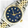 Image 1 : Rolex Mens 2 Tone Blue Diamond 36MM Oyster Perpetual Datejust Wristwatch With Ro
