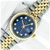 Image 2 : Rolex Mens 2 Tone Blue Diamond 36MM Oyster Perpetual Datejust Wristwatch With Ro