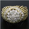 Image 4 : Hammerman Brothers 18K Yellow Gold & Platinum 1.60 ctw Diamond Cluster Ring Desi