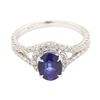 Image 2 : 1.98 ctw Sapphire and Diamond Ring - 14KT White Gold