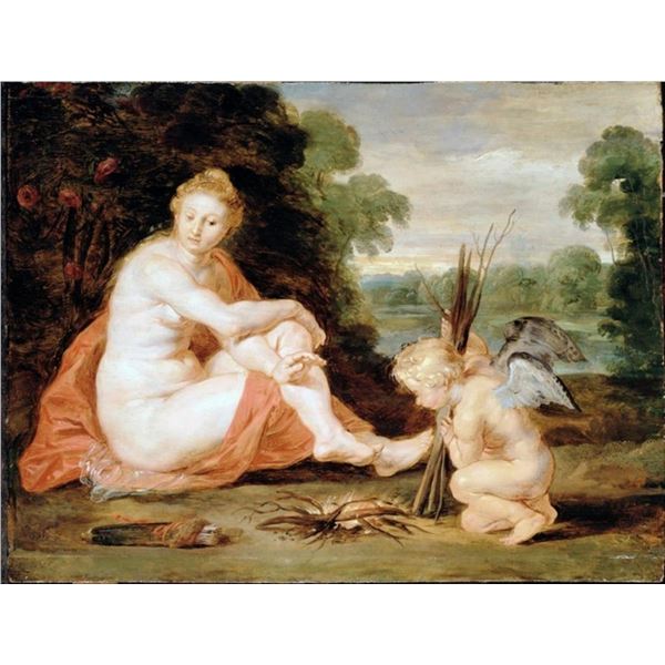 Sir Peter Paul Rubens - Venus and Cupid Warming Themselves