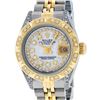 Image 1 : Rolex Ladies 2 Tone Mother Of Pearl Diamond Lugs Pyramid 26MM Datejust Wriswatch