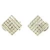 Image 2 : 14K White Gold 1.50 ctw 50 Round Diamond Square Multi Channel Omega Back Earring