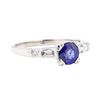 Image 1 : 1.20 ctw Sapphire and Diamond Ring - 18KT White Gold