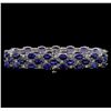 Image 2 : 14KT White Gold 32.00 ctw Sapphire and Diamond Bracelet